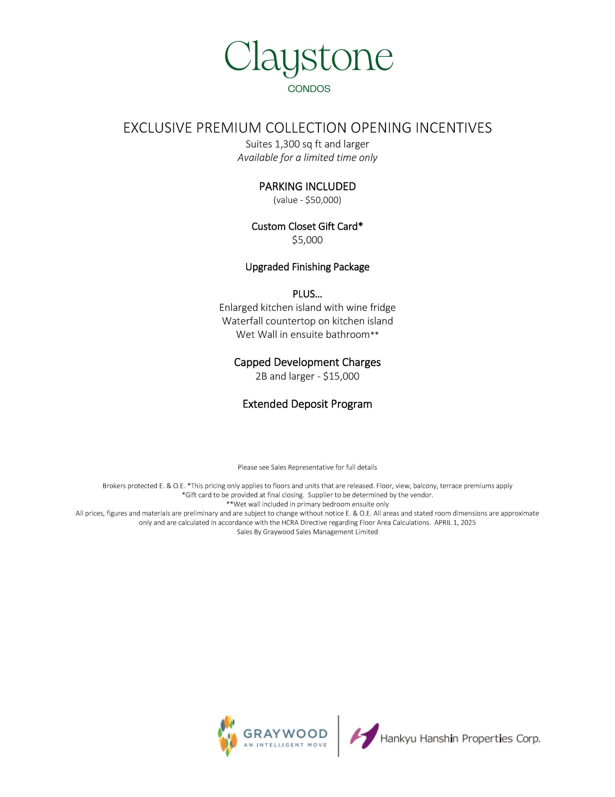 Premium Collection Opening Incentives